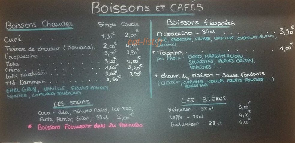 Burgerscafé — carte page 2
