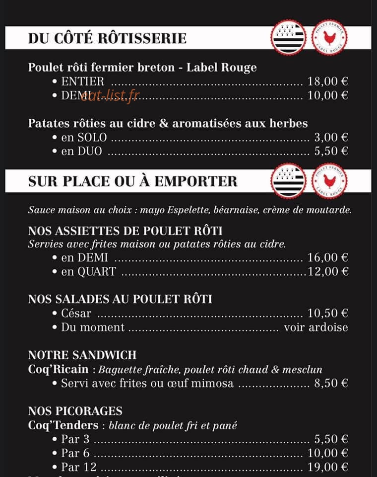 Coq'Rock — carte page 1