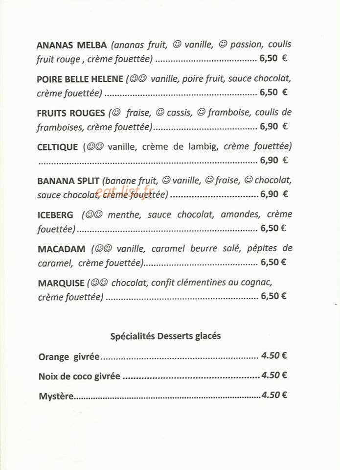 Creperie au semaphore — carte page 2