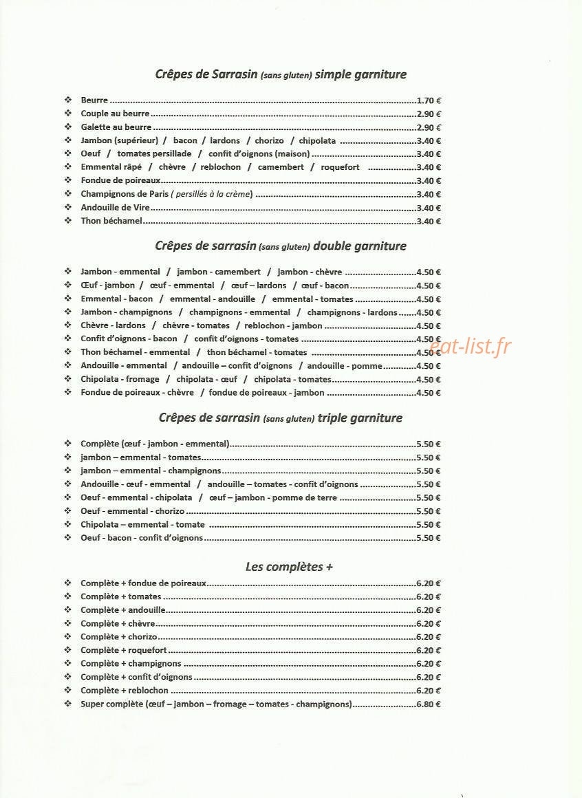 Creperie au semaphore — carte page 7