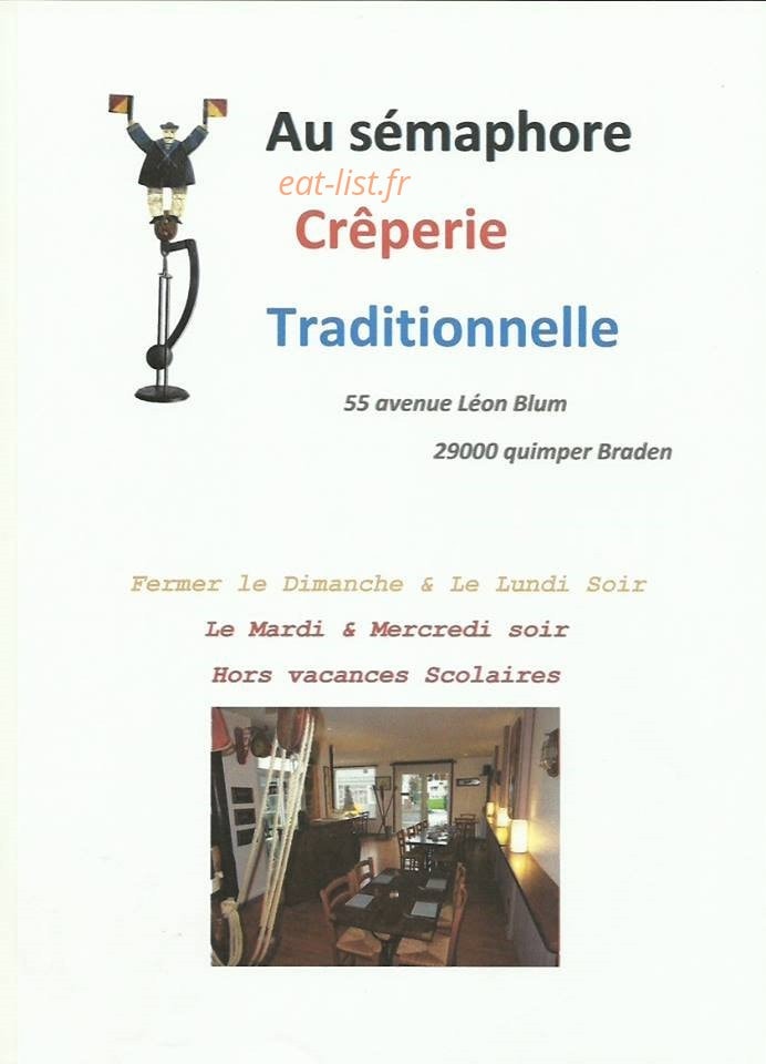 Creperie au semaphore — carte page 1