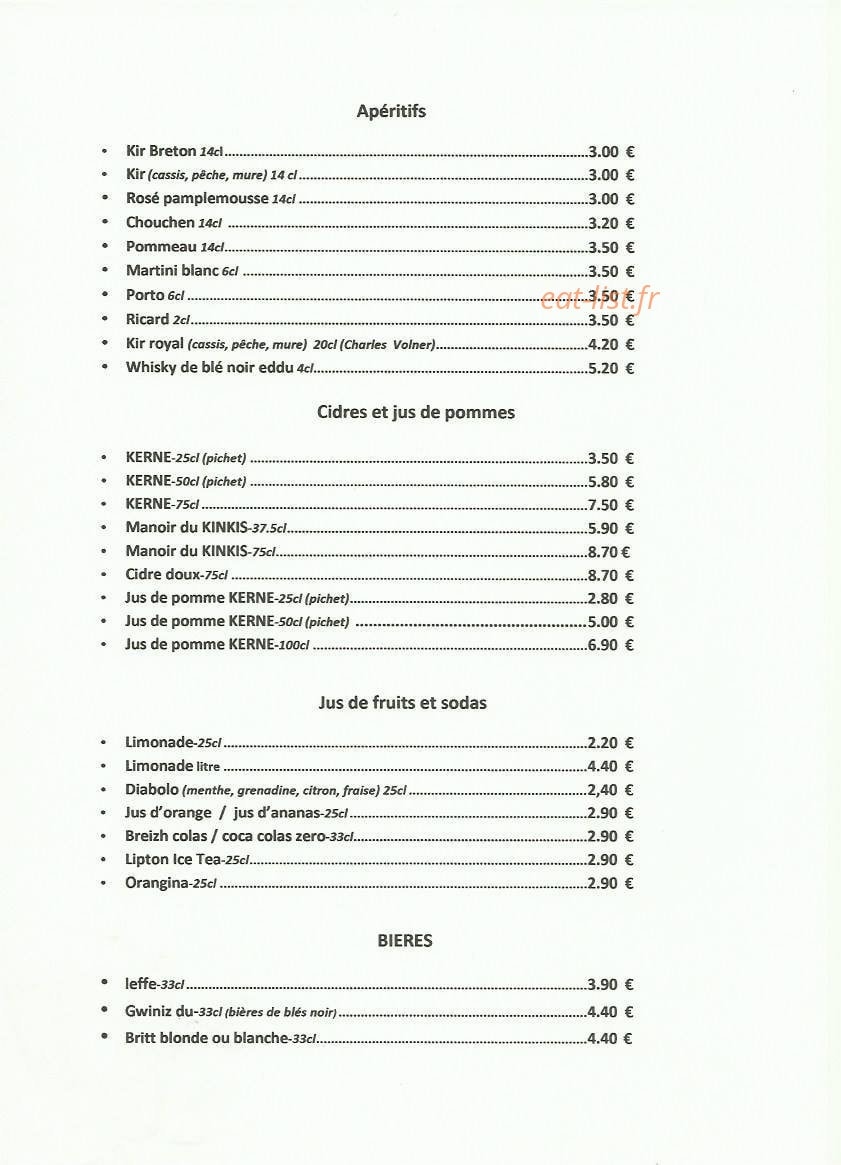 Creperie au semaphore — carte page 8