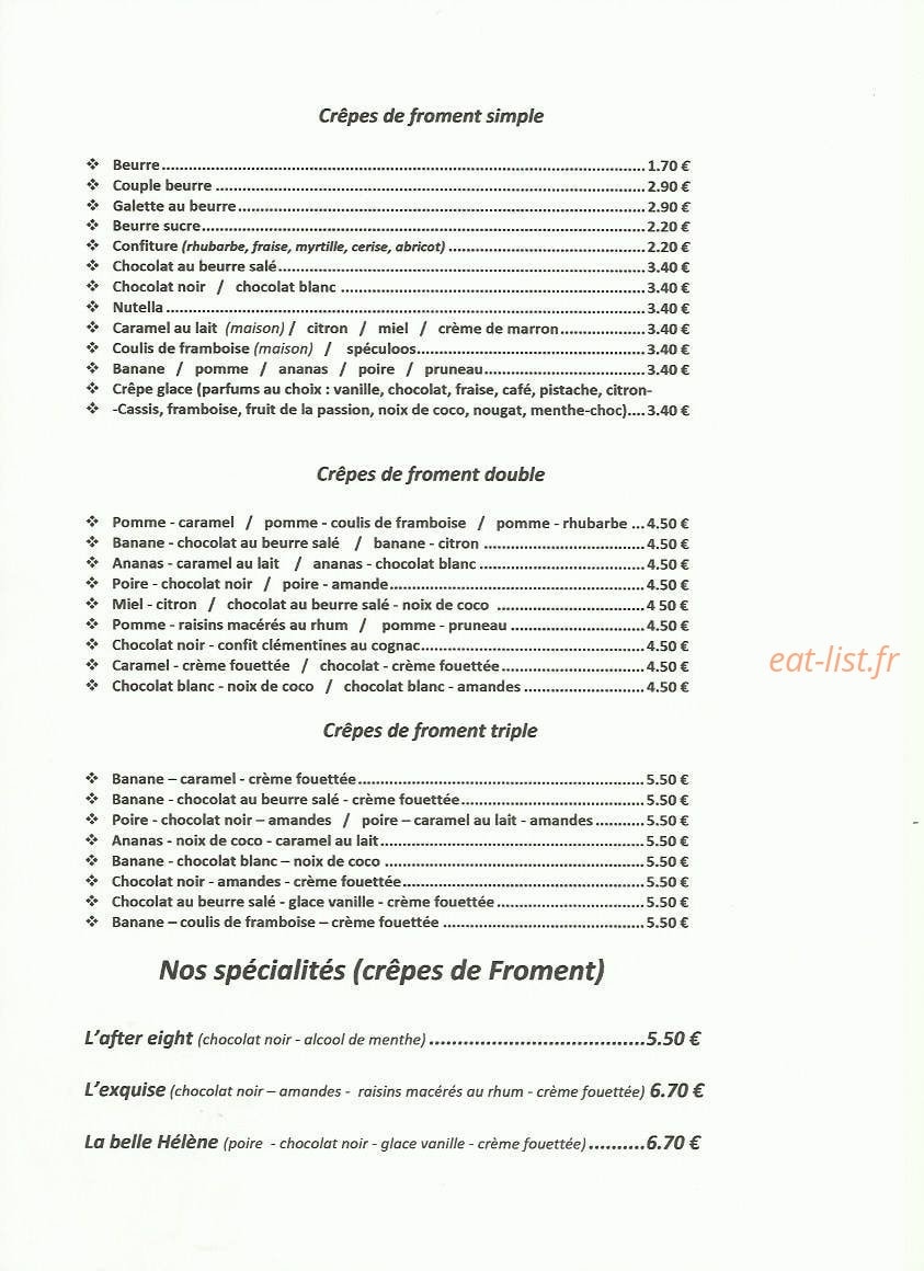 Creperie au semaphore — carte page 6