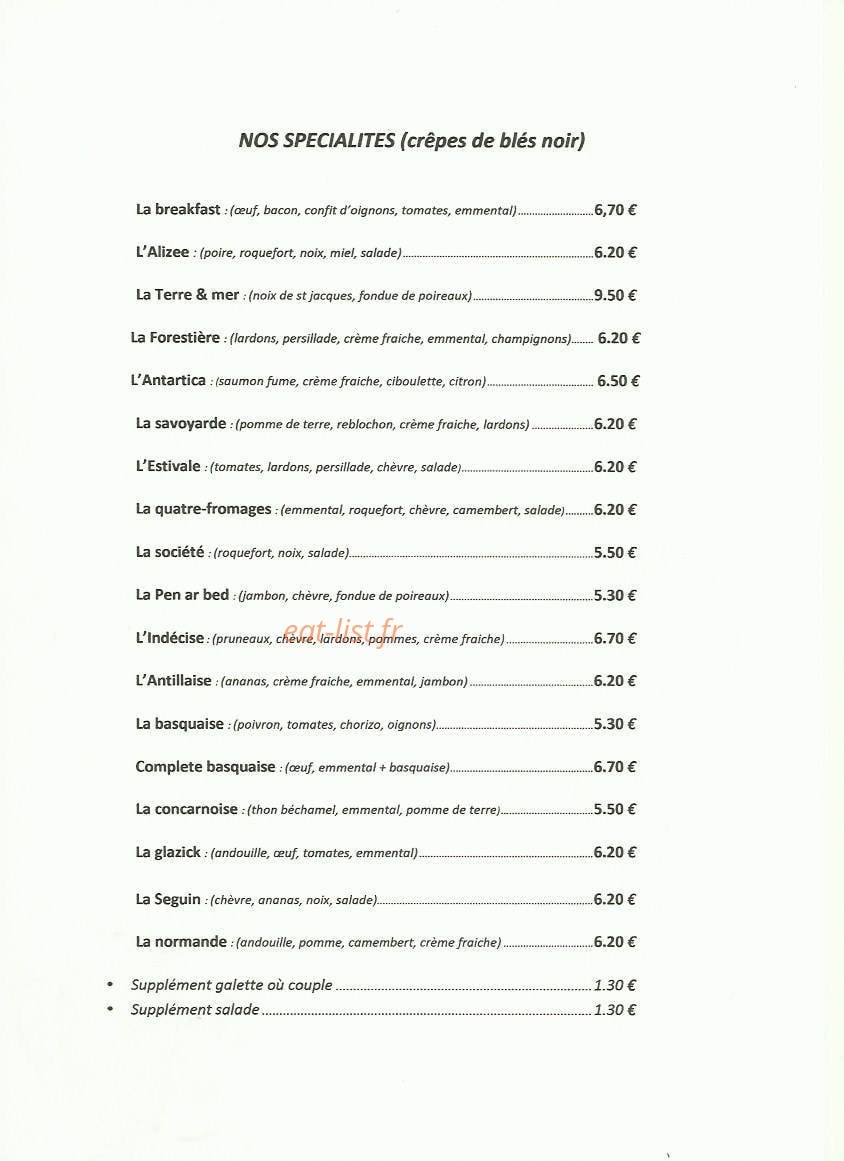 Creperie au semaphore — carte page 5