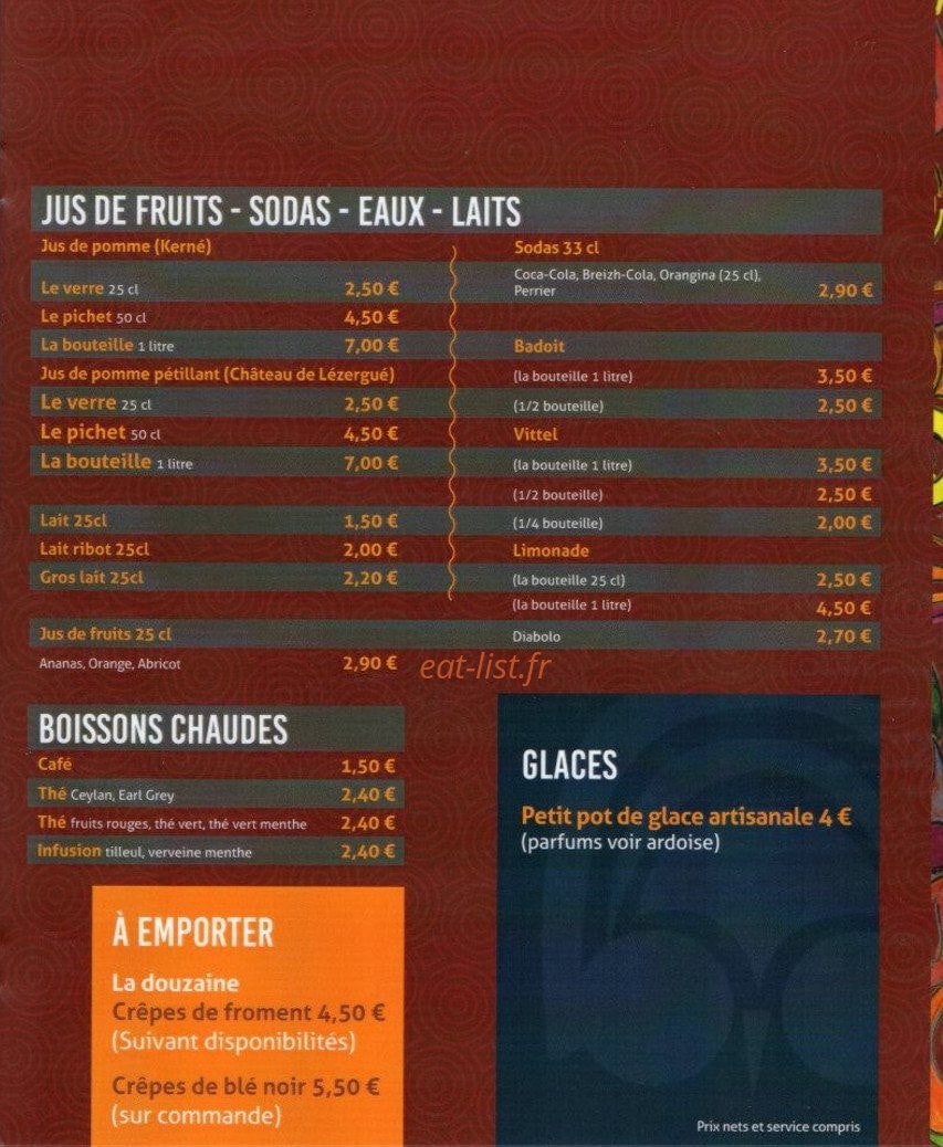 Crêperie du frugy — carte page 7