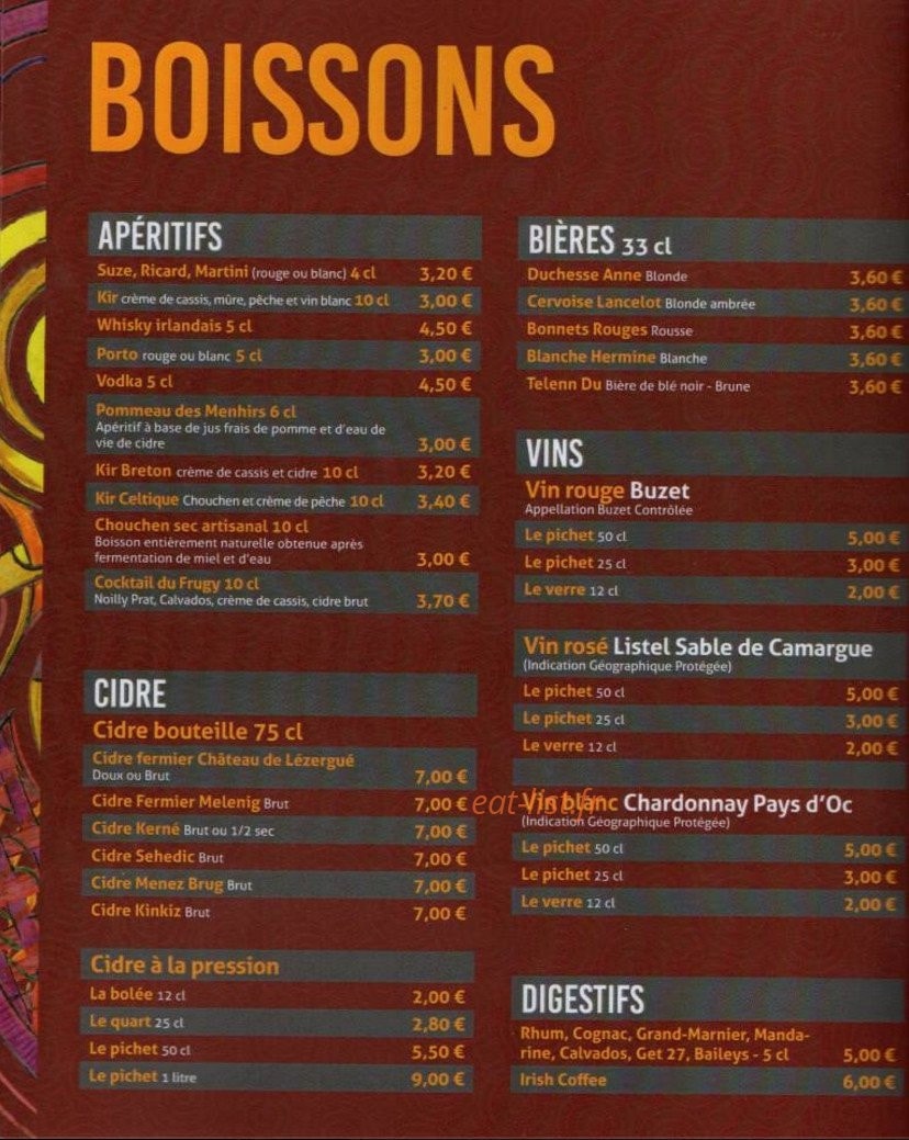 Crêperie du frugy — carte page 6