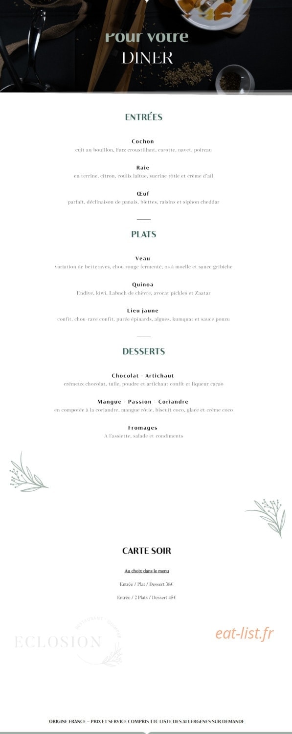 Éclosion — carte page 2