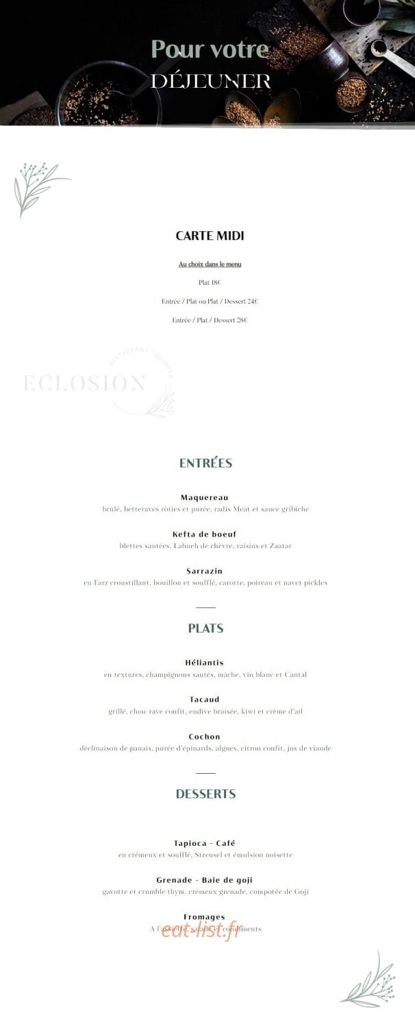 Éclosion — carte page 1