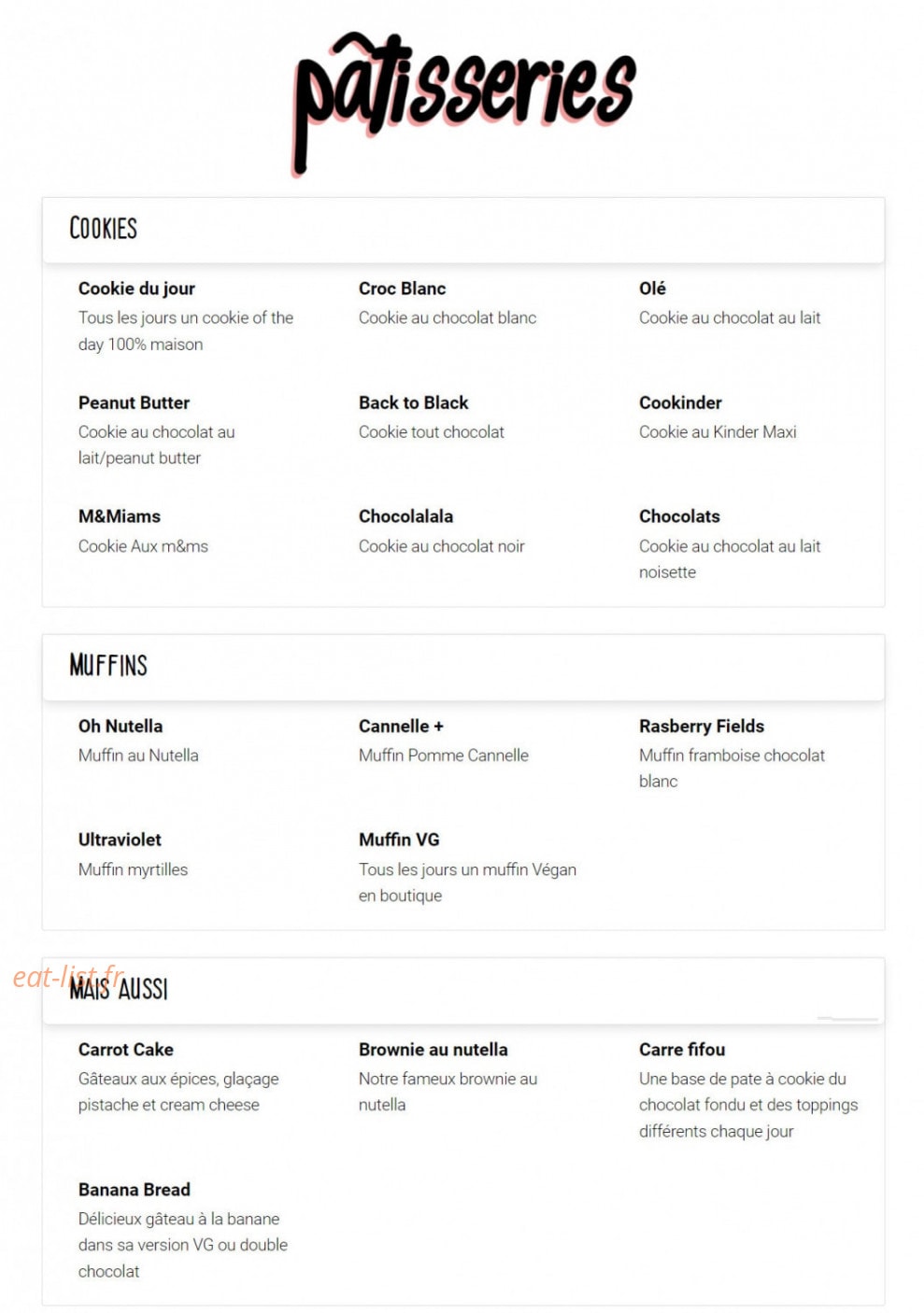 Emilie's — carte page 4