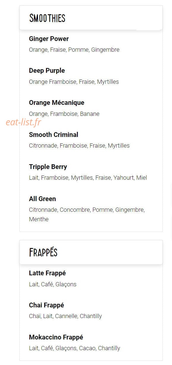 Emilie's — carte page 6