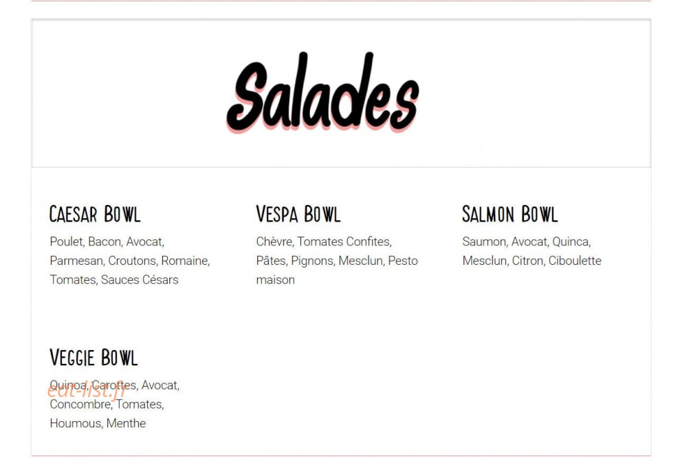 Emilie's — carte page 3