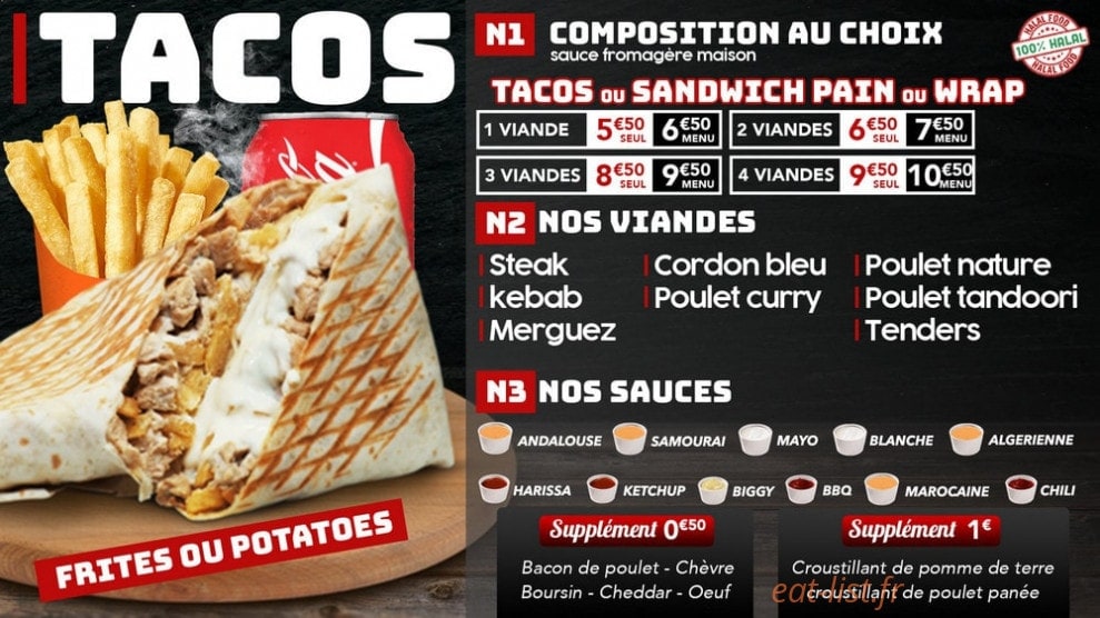 Factory Food — carte page 1