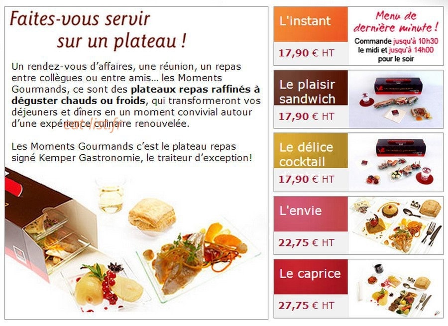 Kemper Gastronomie — carte page 1