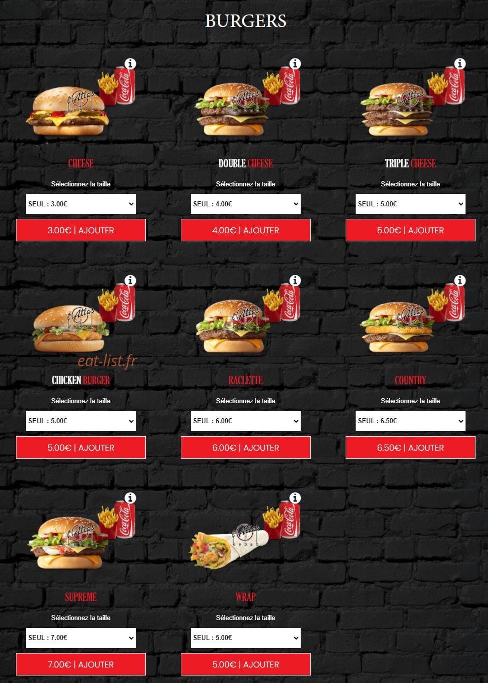 L'Atlas Kebab — carte page 3
