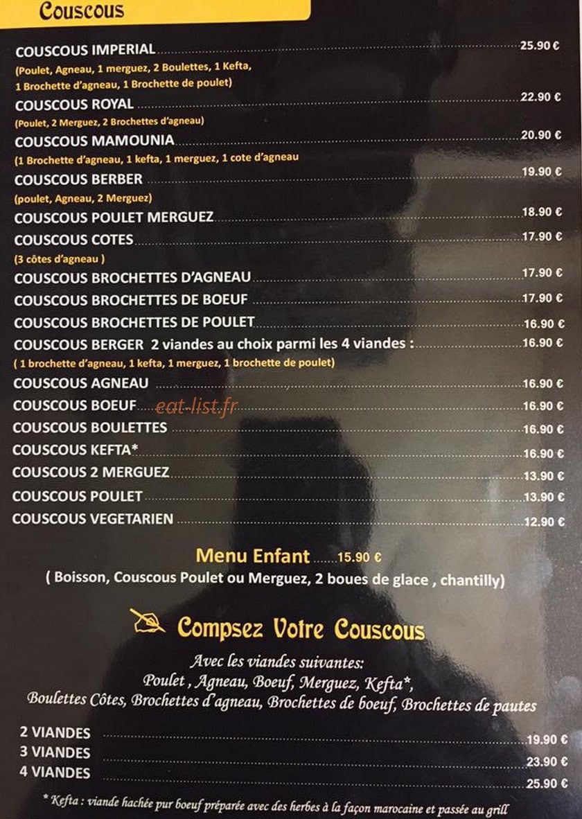 La Couscousserie — carte page 3