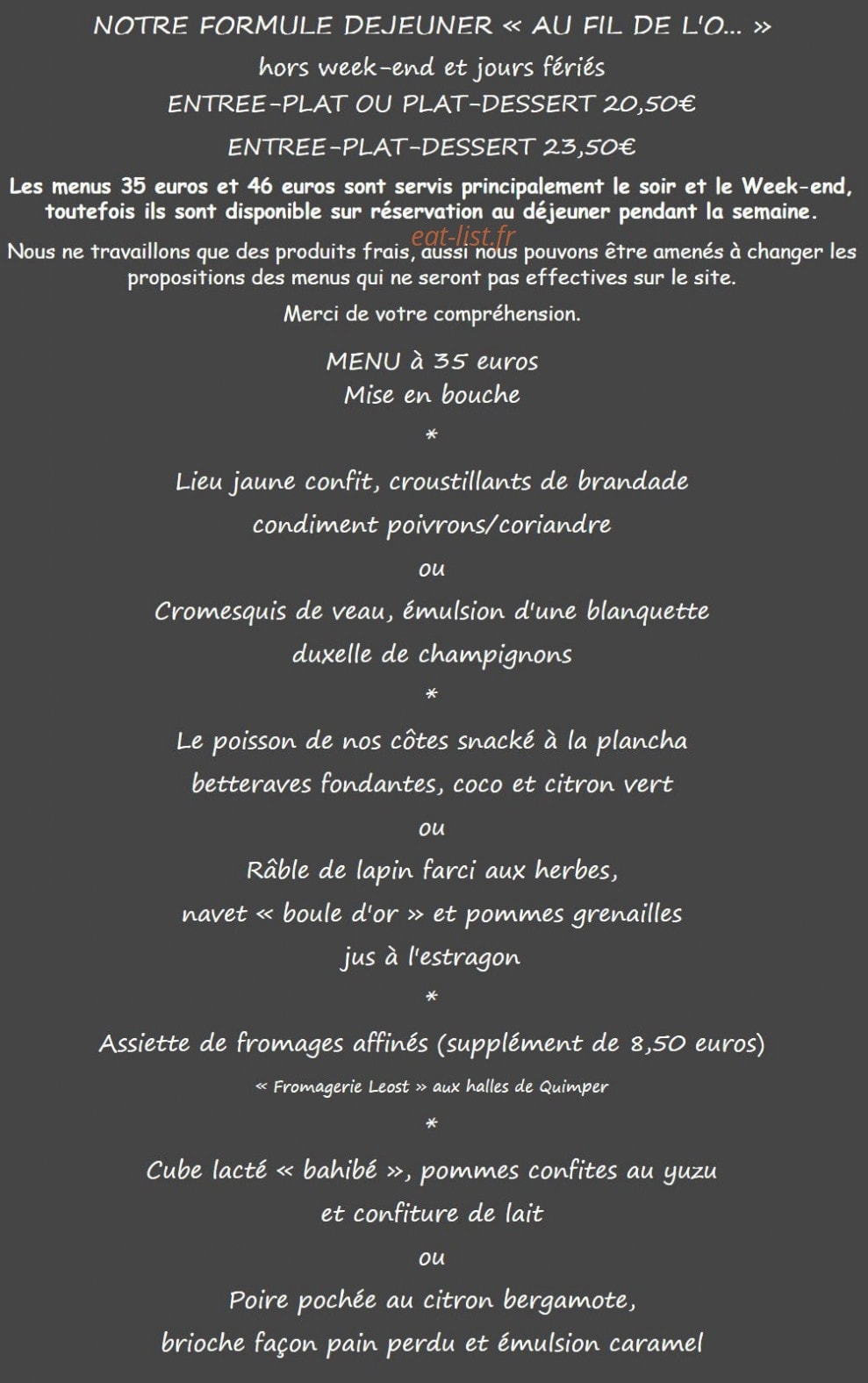 La ferme de l'odet — carte page 1