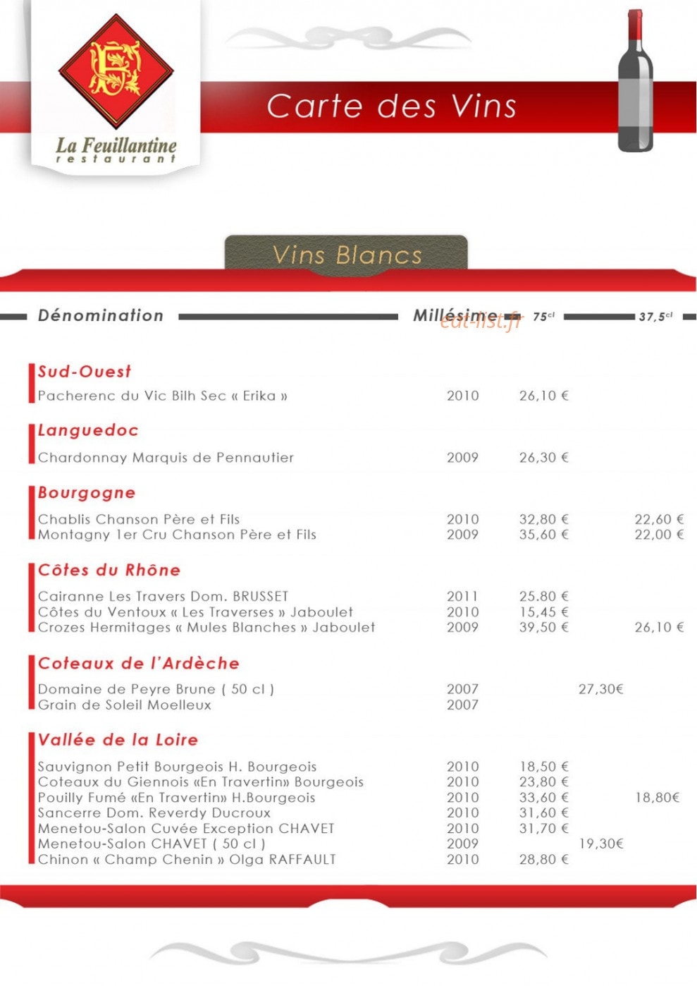 La feuillantine — carte page 7