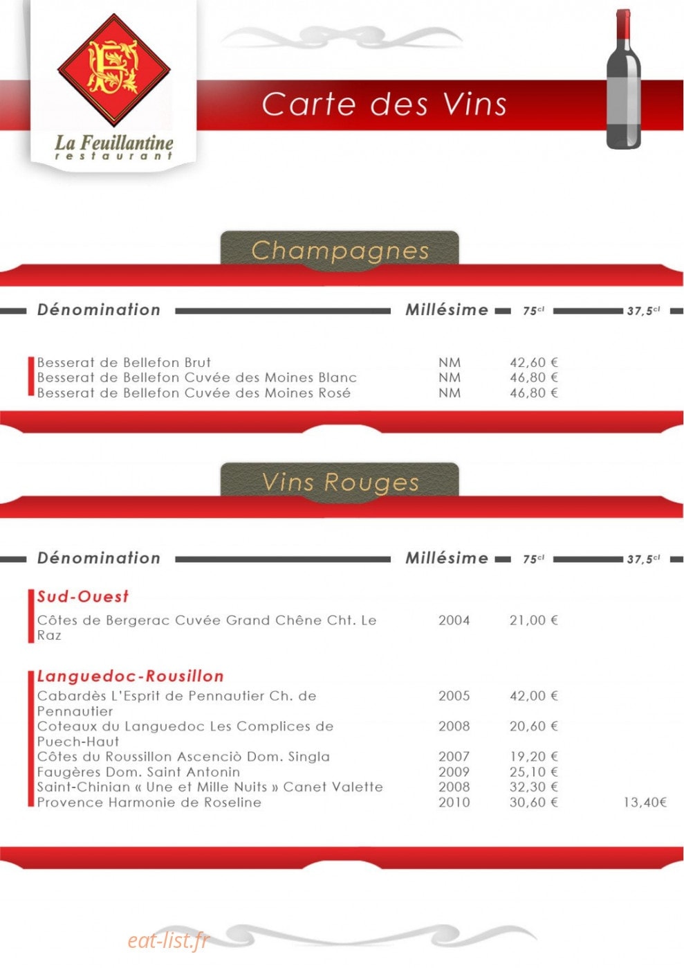 La feuillantine — carte page 8