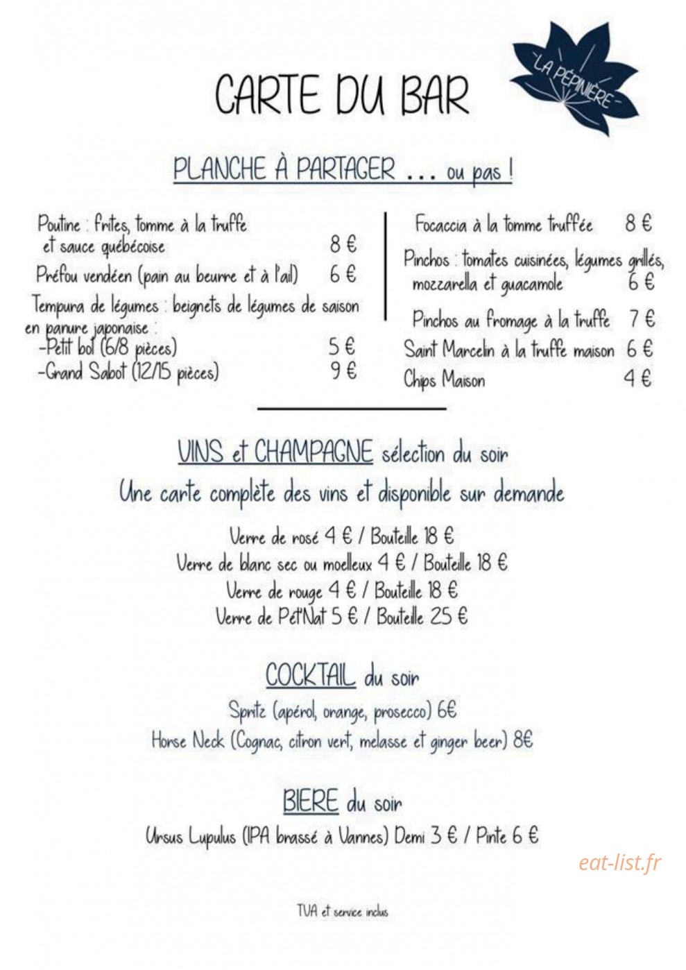 La Pépinière — carte page 3