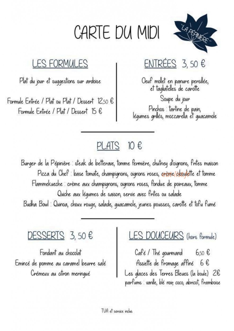 La Pépinière — carte page 2