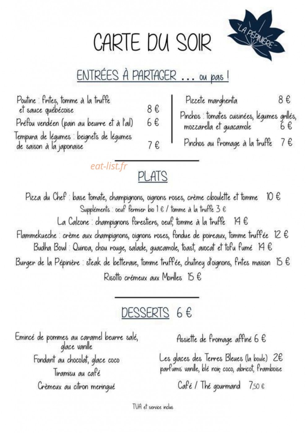 La Pépinière — carte page 1