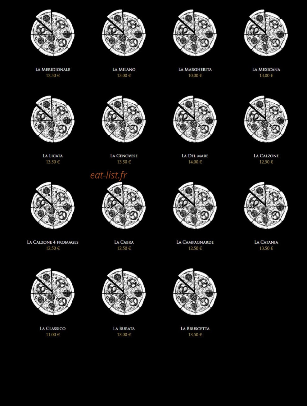 La Pizzeria des Quais — carte page 2