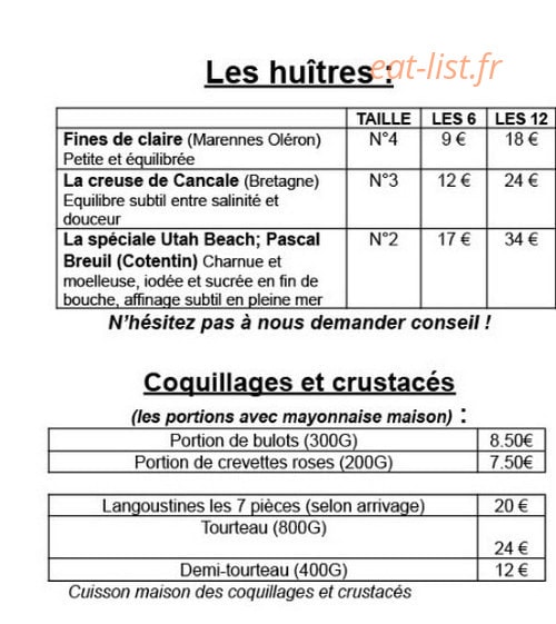 Le Bar Iodé — carte page 1