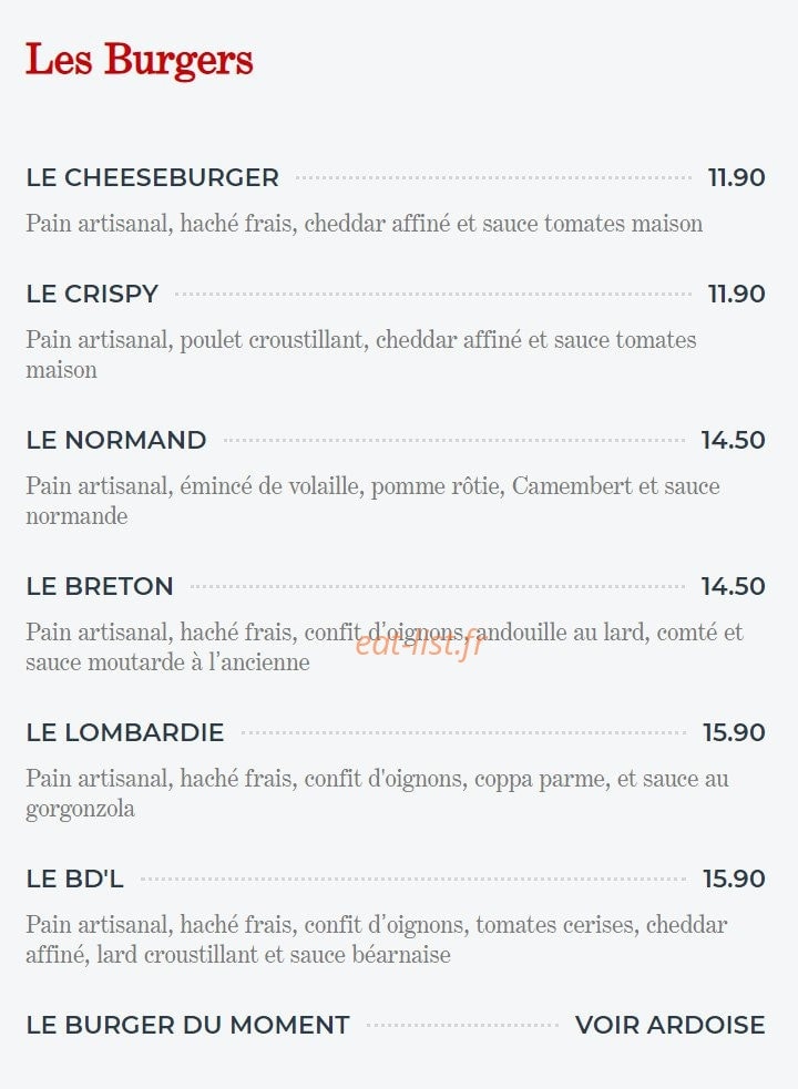 Le Bistrot D'lao — carte page 1