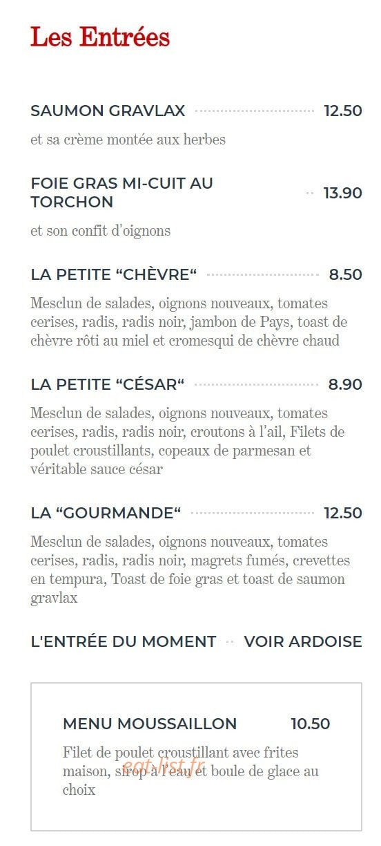 Le Bistrot D'lao — carte page 3