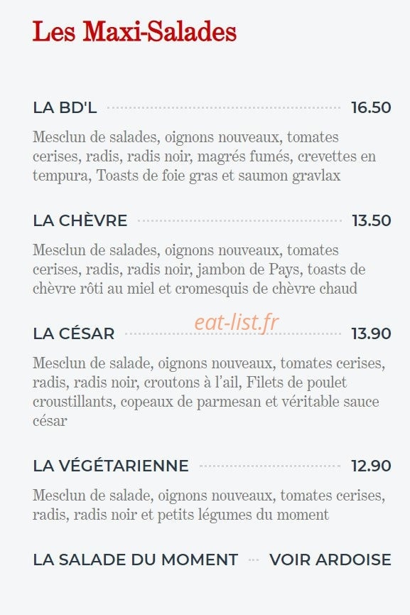Le Bistrot D'lao — carte page 2