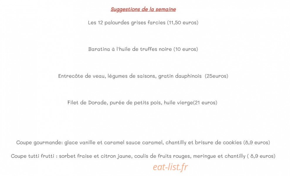 Le ptit resto — carte page 2