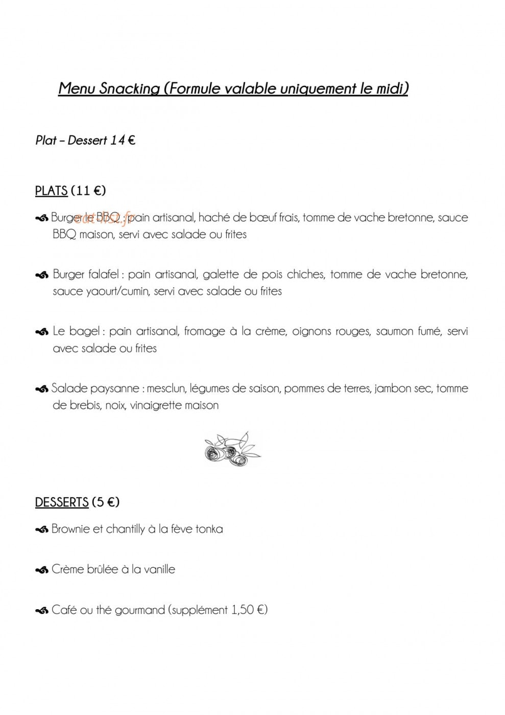 Le Sistrot — carte page 2