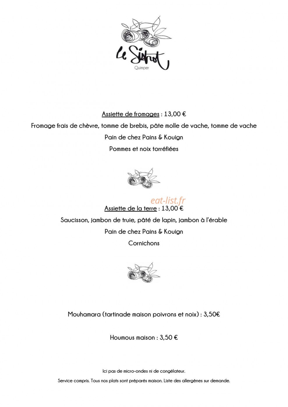Le Sistrot — carte page 3