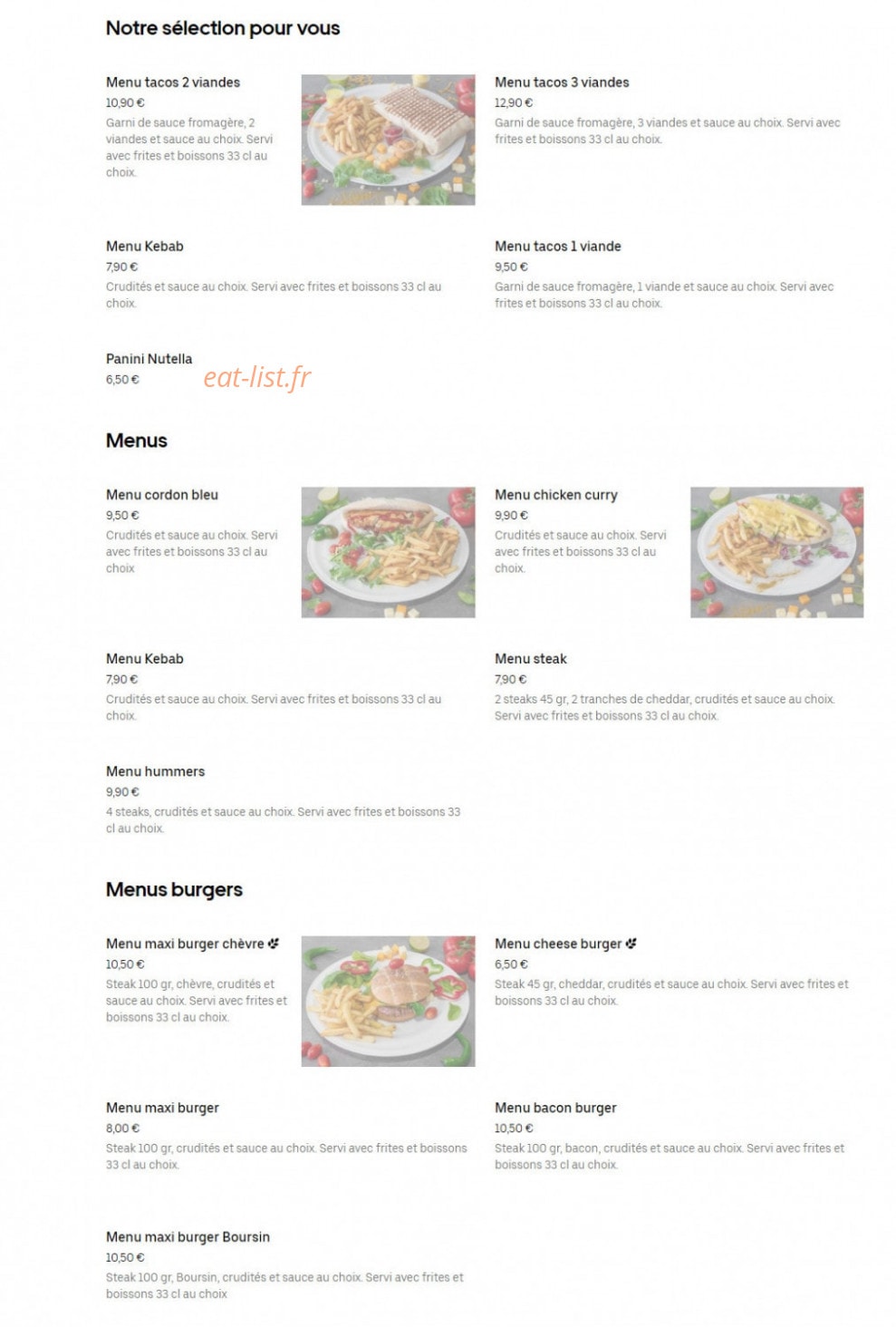 Mimo tacos — carte page 1