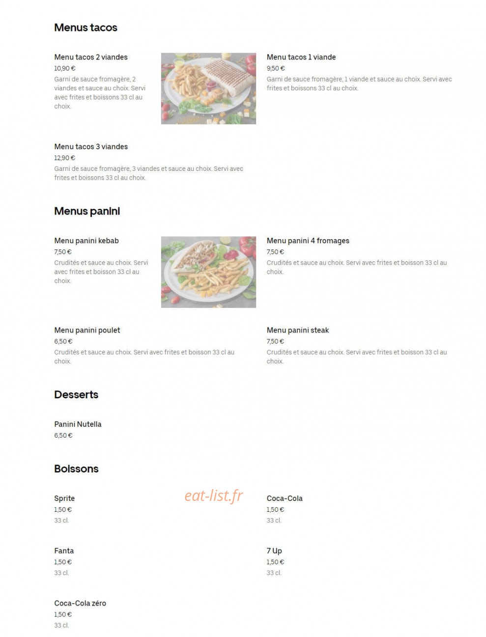 Mimo tacos — carte page 2