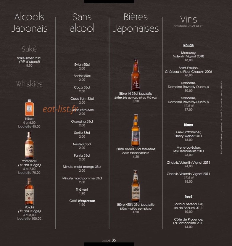 My Sushi Bar — carte page 19