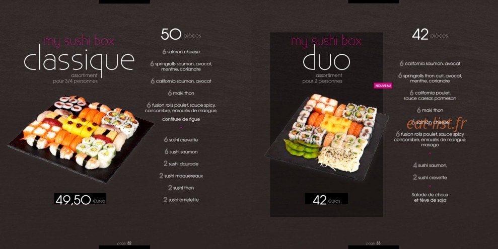 My Sushi Bar — carte page 17