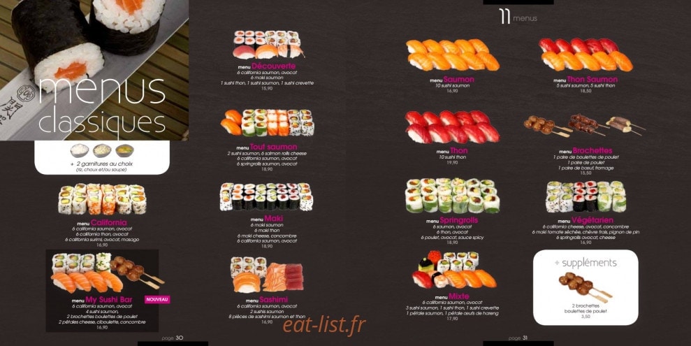 My Sushi Bar — carte page 16