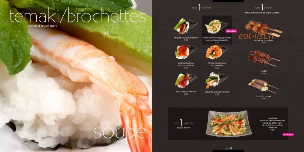 My Sushi Bar — carte page 14