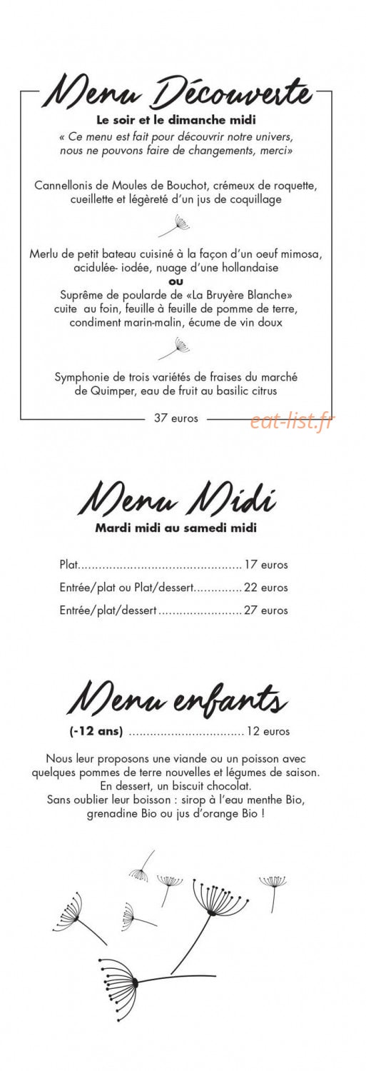 Nous Restaurant — carte page 2