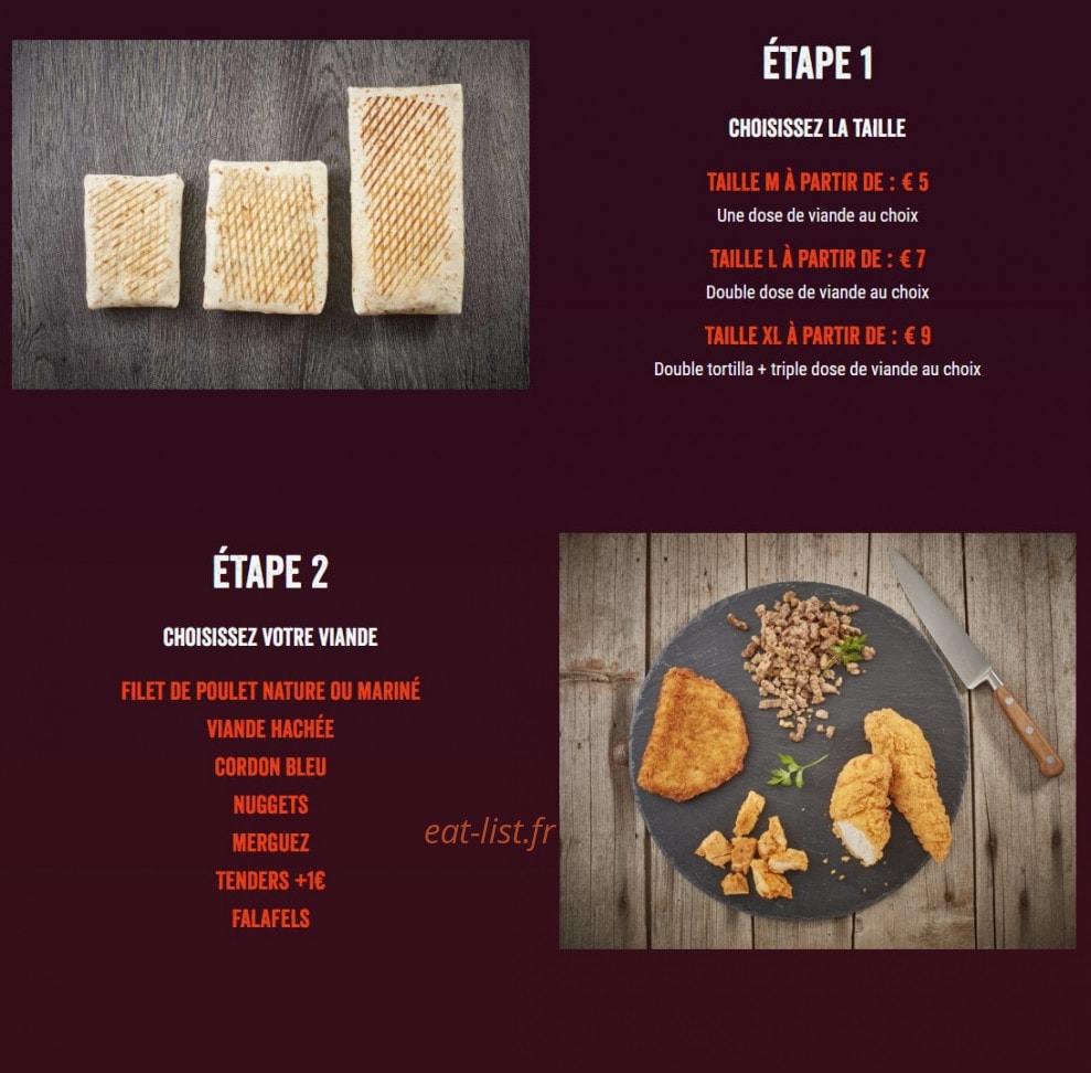 O'tacos — carte page 1