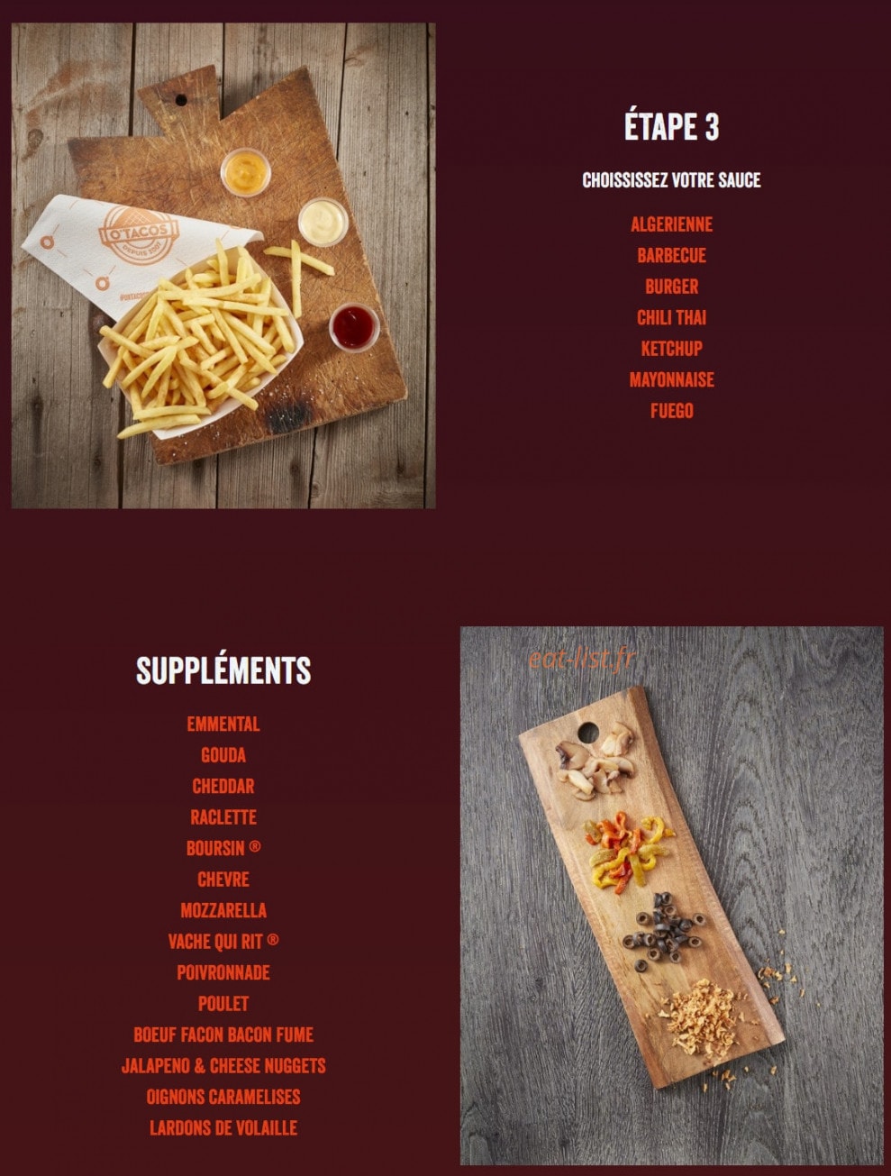 O'tacos — carte page 2