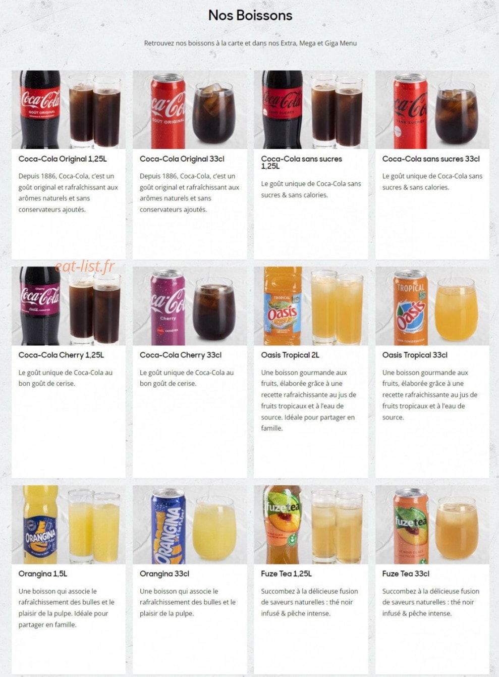Pizza Hut — carte page 8