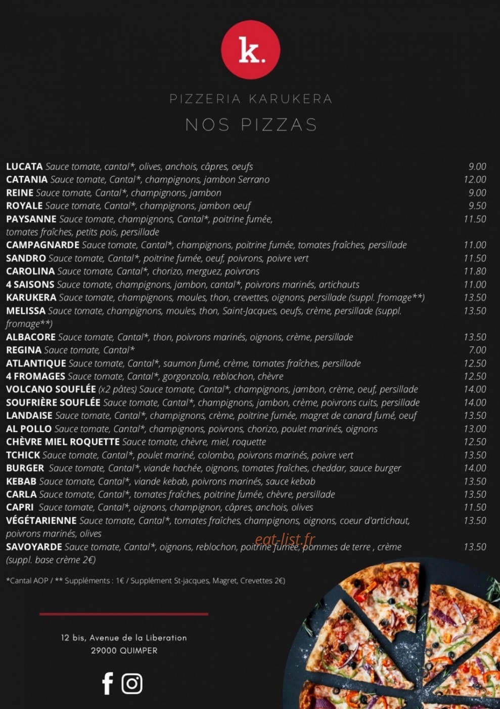 Pizzeria Karukera — carte page 2