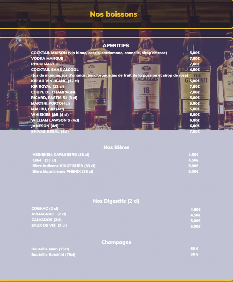 Saveur Mo ti Zil — carte page 3