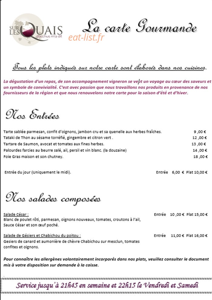 Sur les Quais — carte page 1