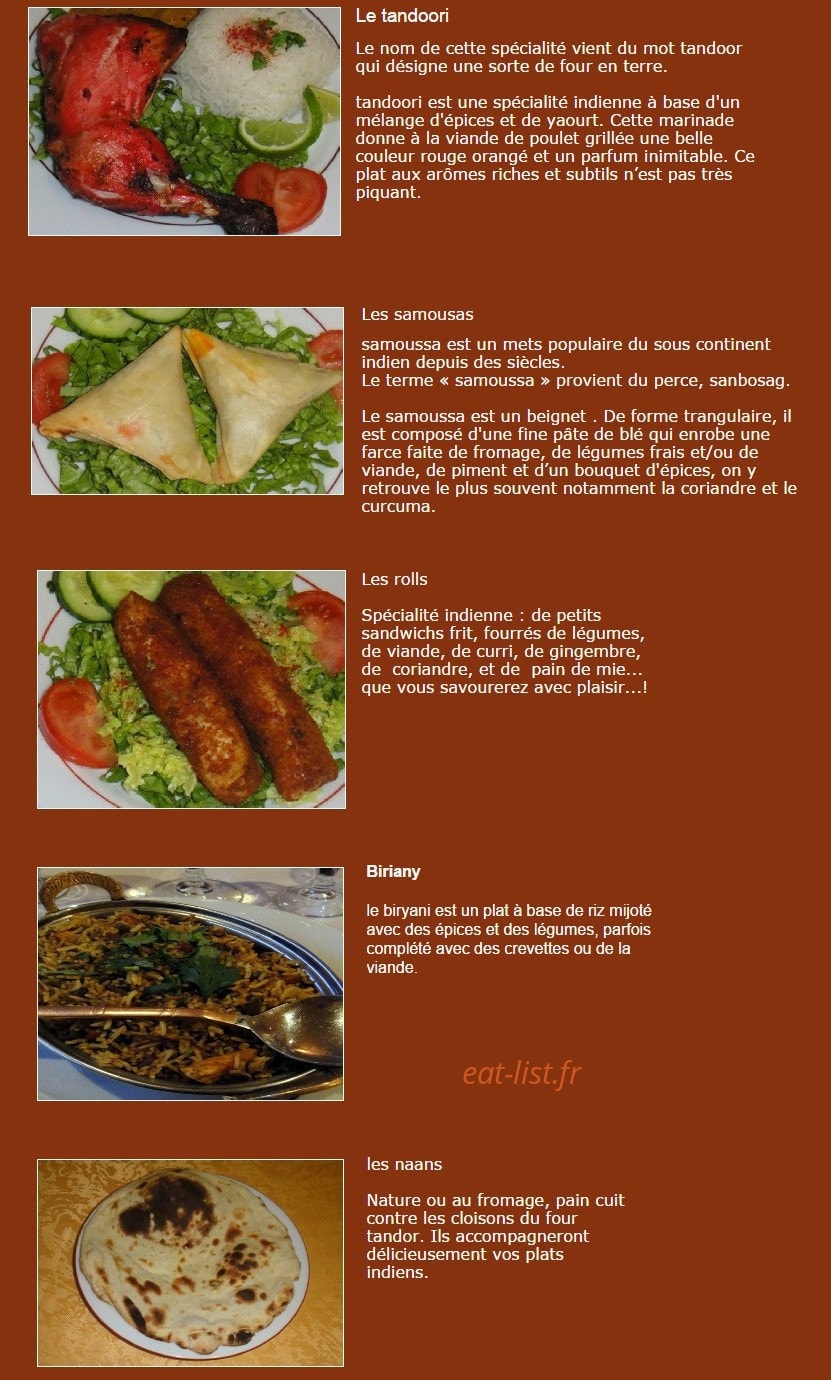 Tandoori madras — carte page 5