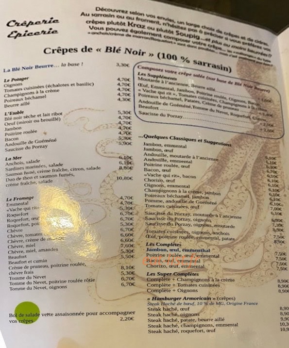 Au Goûter Breton — carte page 1