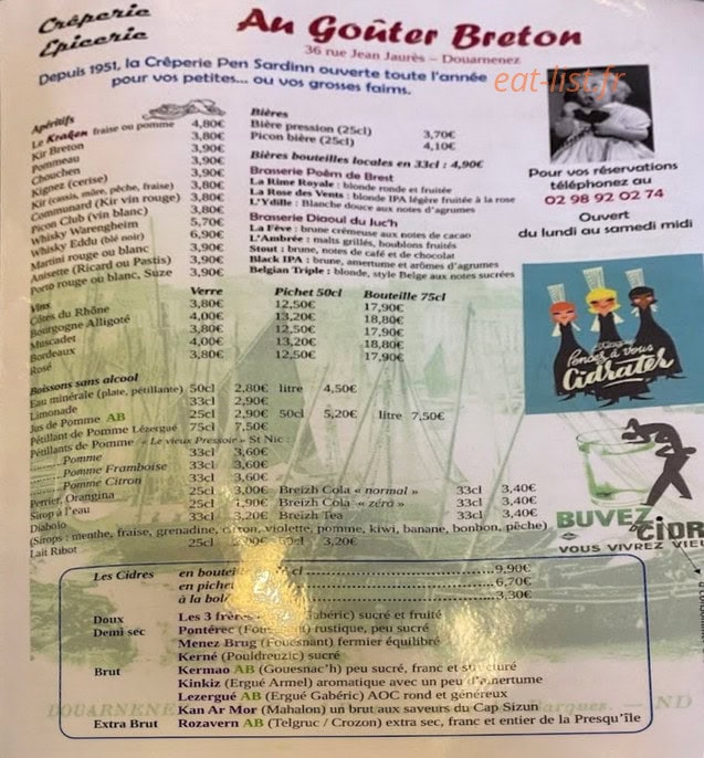 Au Goûter Breton — carte page 3