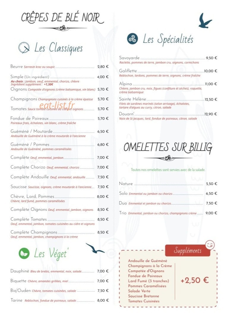 Auprès de ma crêpe — carte page 2